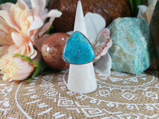 Dendritic Opal Hope Ring Size US 7.5 (E194)