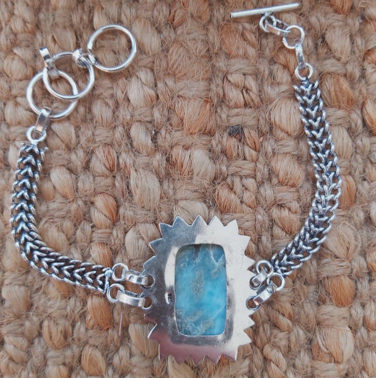 Larimar Goddess Gemstone Bracelet 21 cm (E1950)