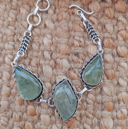 Prehnite Heart Chakra Bracelet 19 cm (E1953)