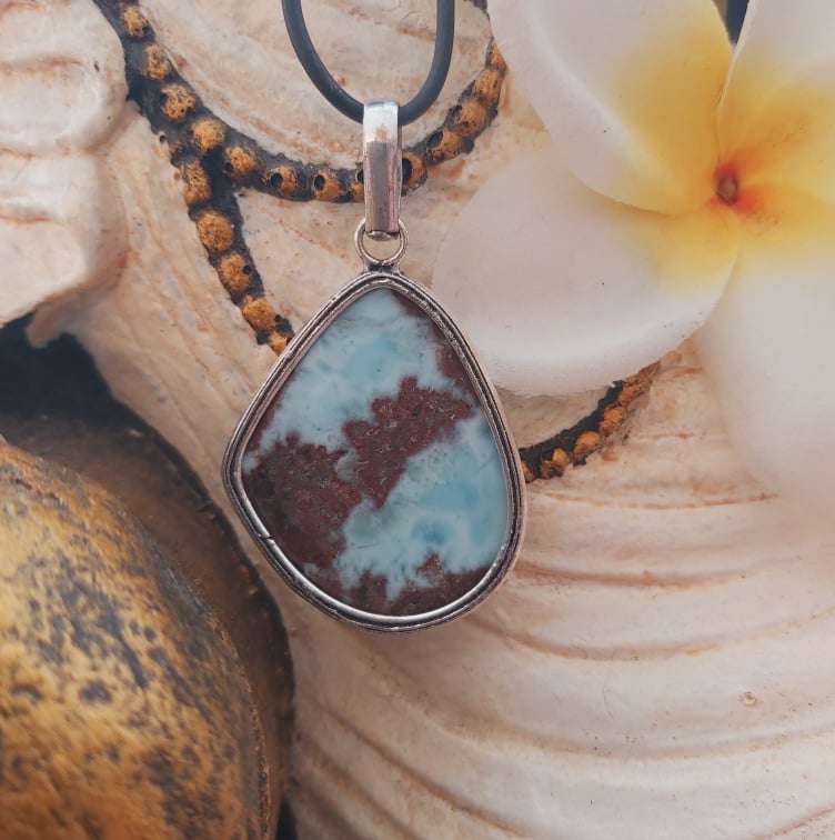 Larimar Goddess Pendant Necklace (E1977)