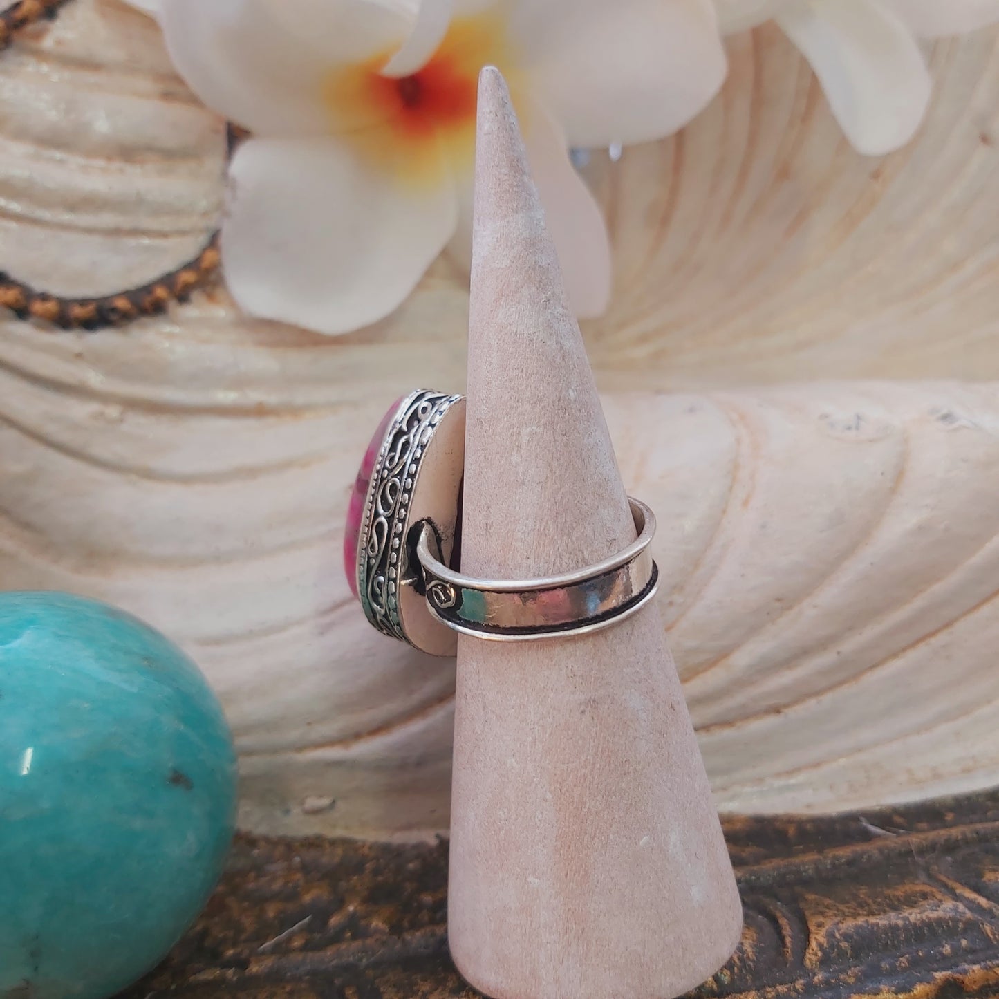 Agate Physical Wellbeing Gemstone Ring US 9.5 (E2219)