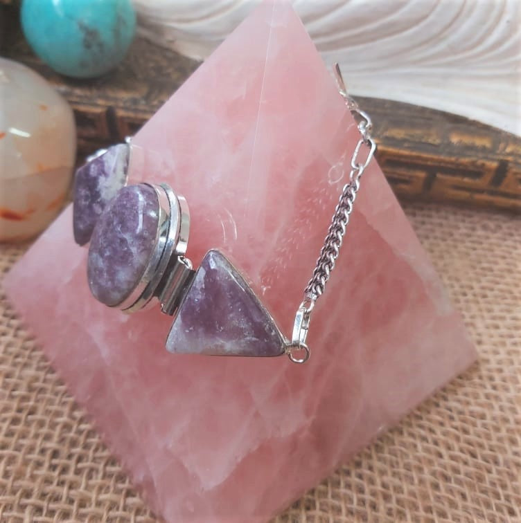 Lepidolite Happiness Crystal Bracelet 22.5 cm (E2246)