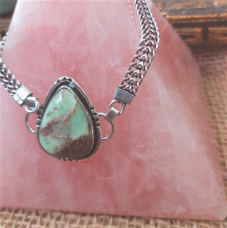 Chrysoprase Forgiveness Gemstone Bracelet 20 cm (E2251)