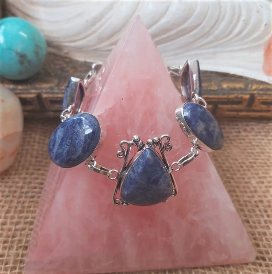 Sodalite Intuition Gemstone Bracelet 20 cm (E2253)