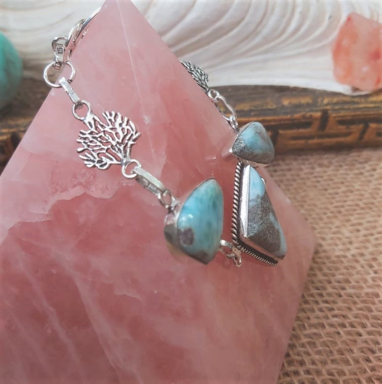 Larimar Goddess Gemstone Bracelet 19 cm (E2258)
