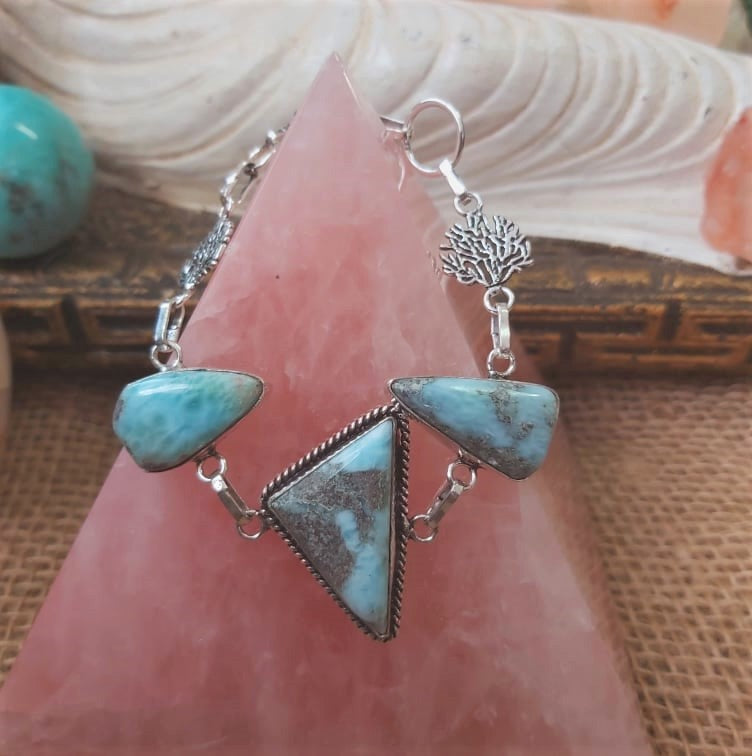 Larimar Goddess Gemstone Bracelet 19 cm (E2258)