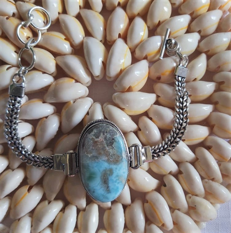 Larimar Goddess Gemstone Bracelet 21 cm (E2304)