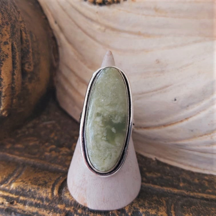Larsonite Spiritual Grounding Gemstone Ring Size US 9.5 (E2369)