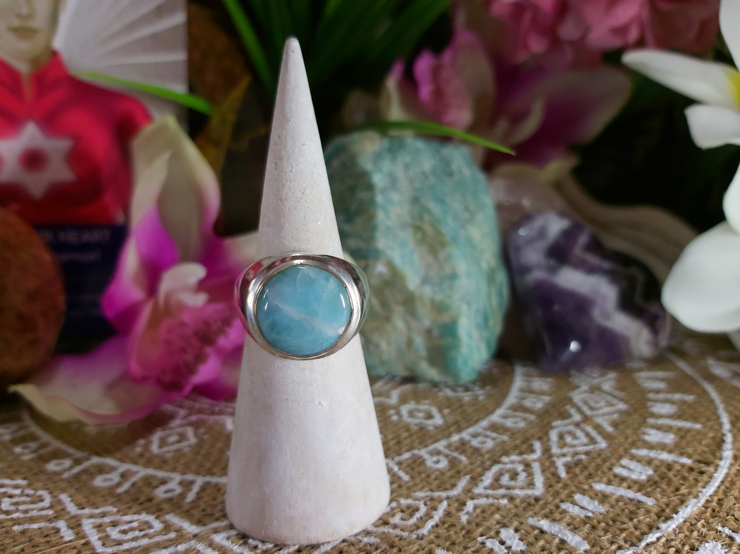 Larimar Emotional Healing Ring Size US 8 (E244)