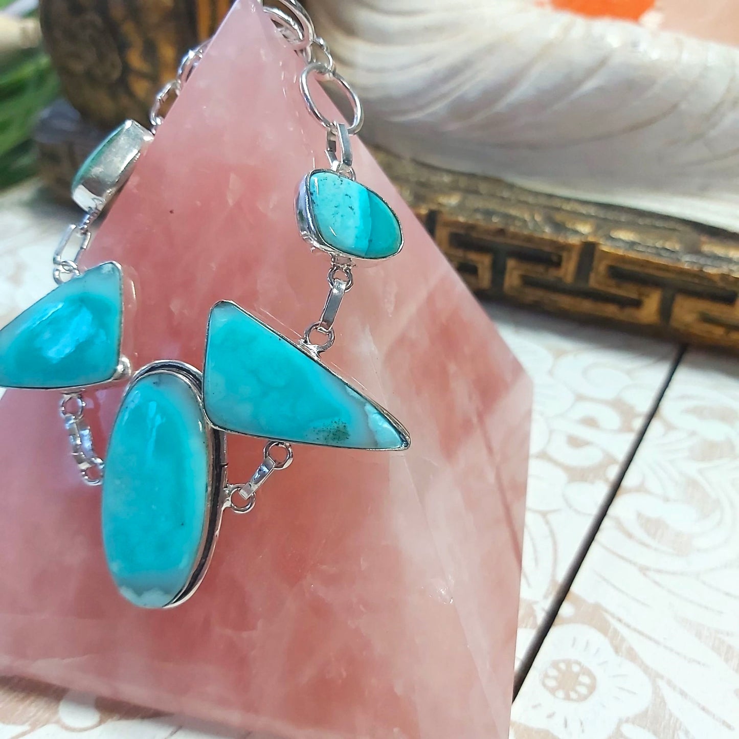 Dendritic Opal Gemstone Bracelet 19 cm (E2492)