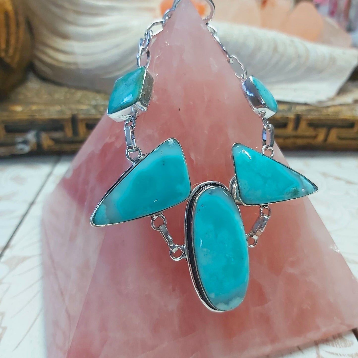 Dendritic Opal Gemstone Bracelet 19 cm (E2492)