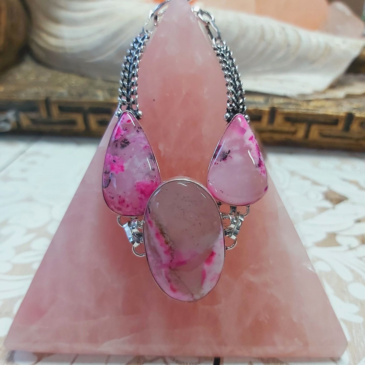 Dendritic Opal Gemstone Bracelet 20 cm (E2494)