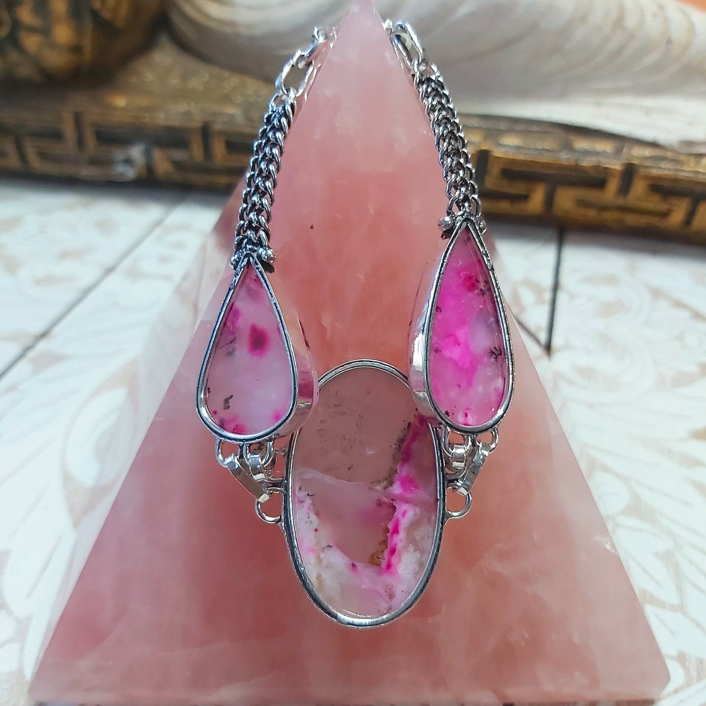 Dendritic Opal Gemstone Bracelet 20 cm (E2494)