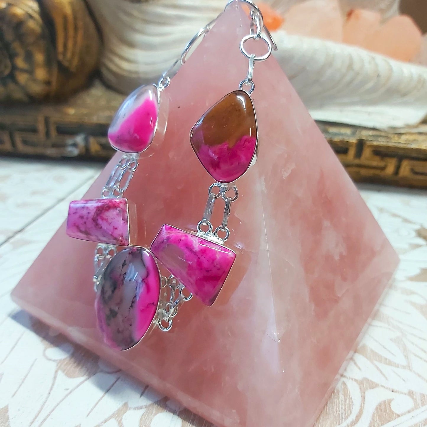 Dendritic Opal Gemstone Bracelet 21 cm (E2495)