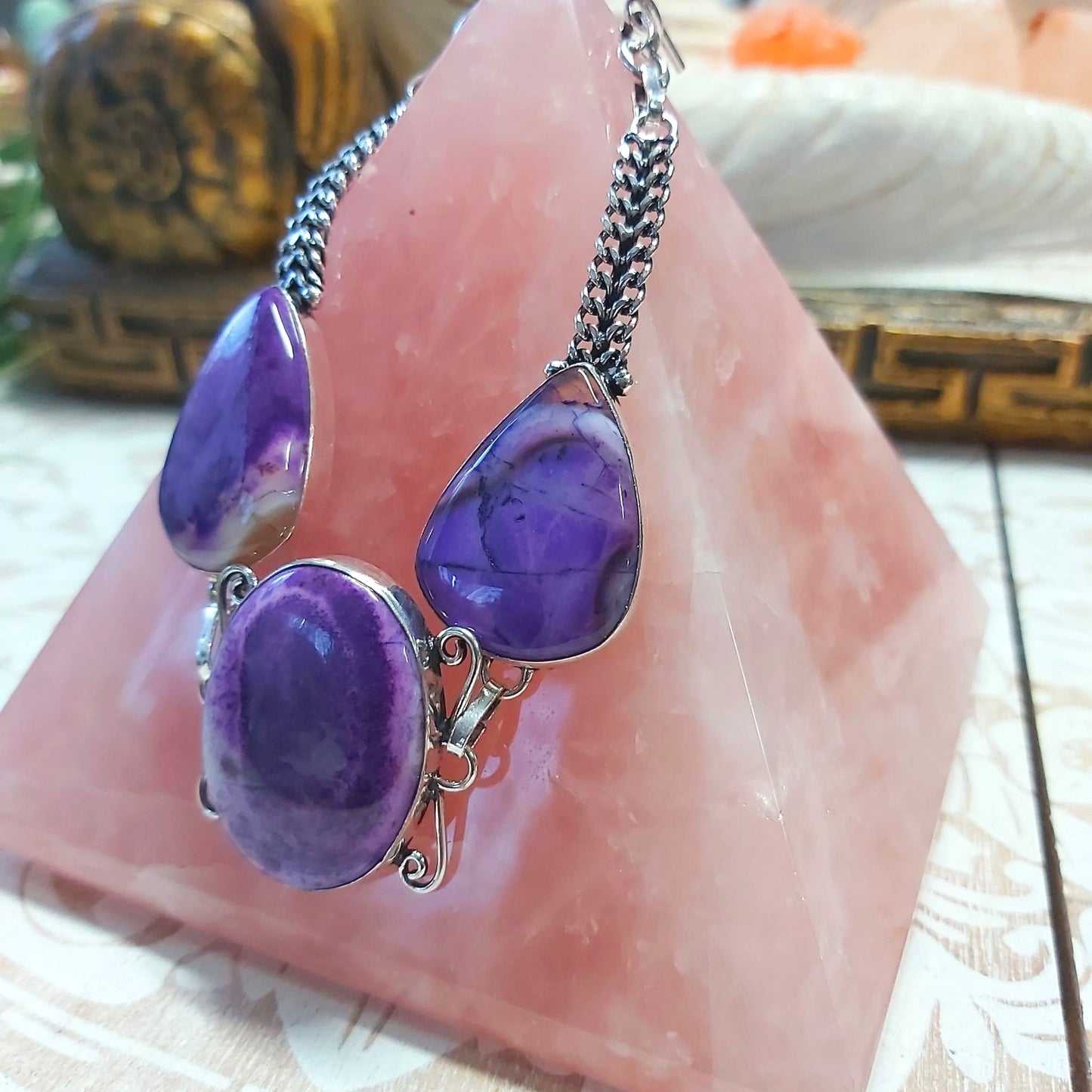 Dendritic Opal Gemstone Bracelet 20 cm (E2498)