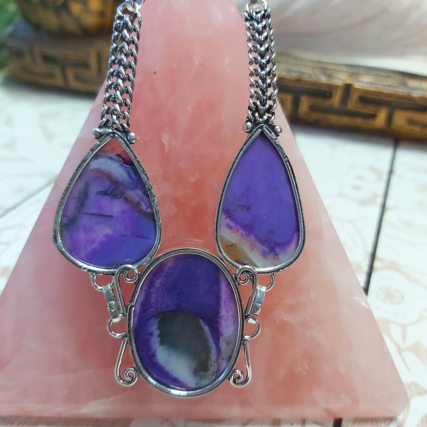 Dendritic Opal Gemstone Bracelet 20 cm (E2498)