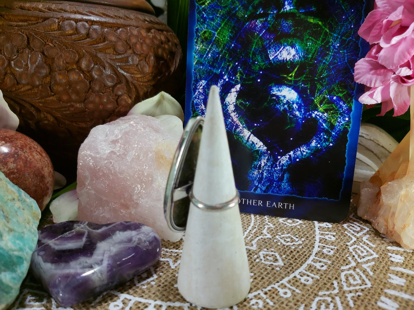 Unakite Emotional Release Ring Size US 6.5 (E298)