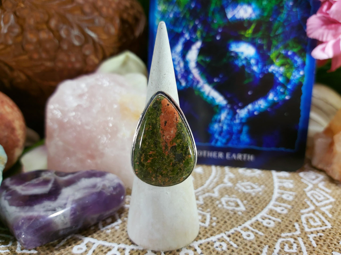 Unakite Emotional Release Ring Size US 8 (E300)