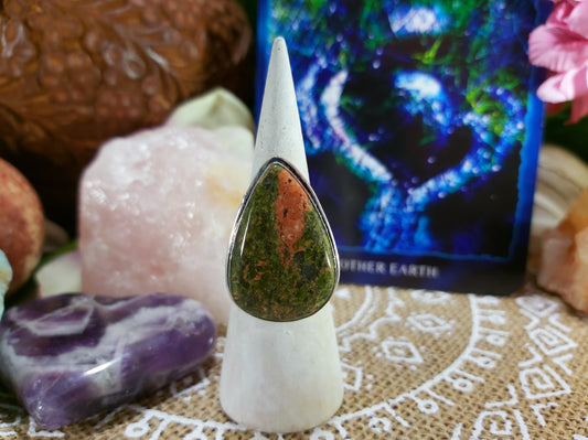Unakite Emotional Release Ring Size US 8 (E300)
