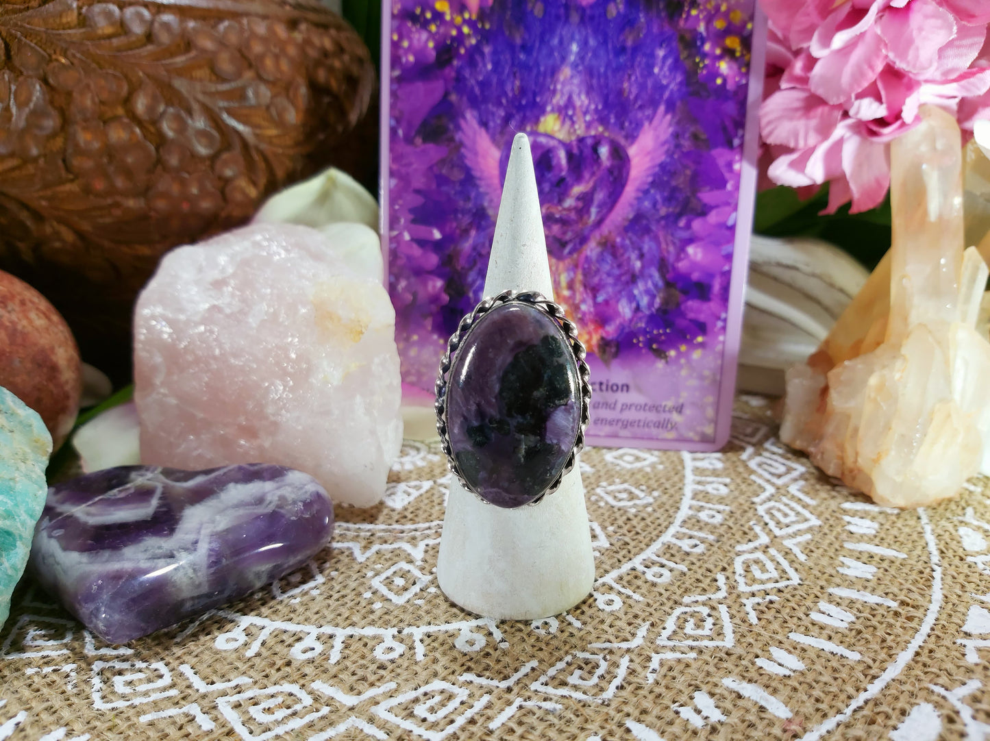 Charoite Spiritual Path Ring Size US 7 (E301)