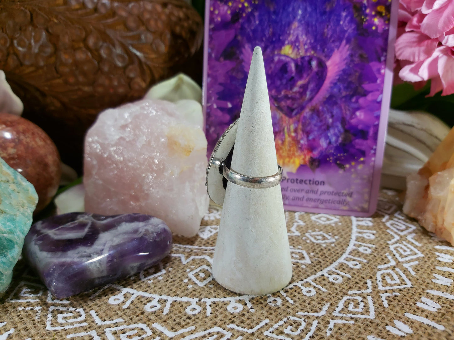 Charoite Spiritual Path Ring Size US 8 (E304)