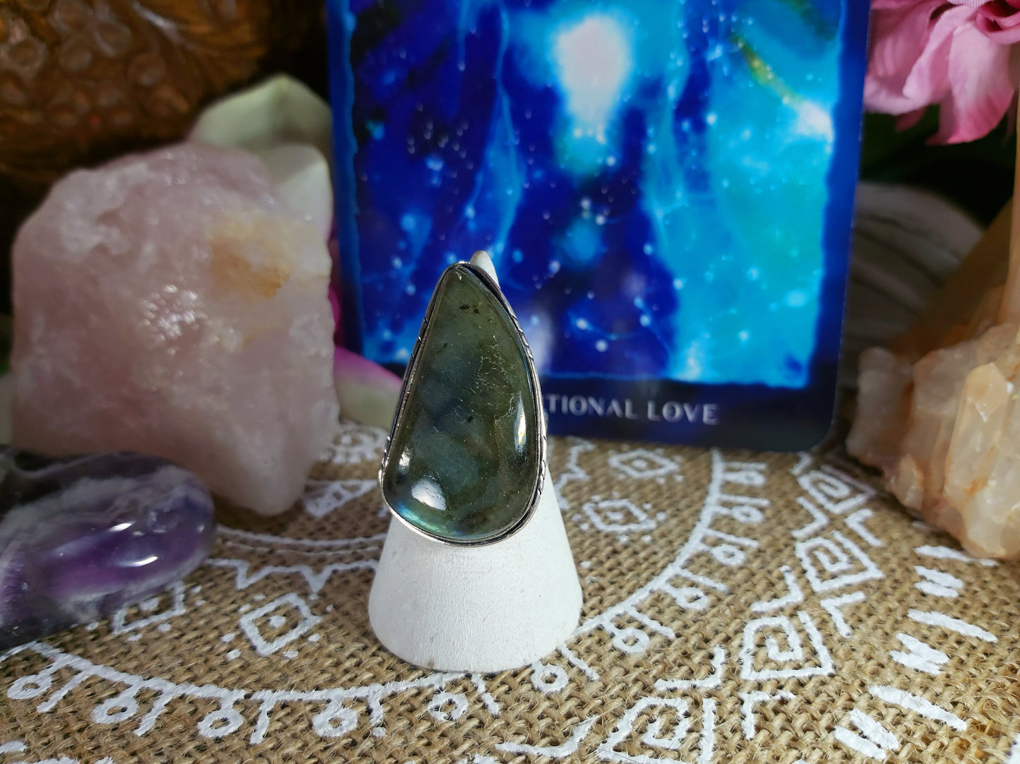 Labradorite Inner Spirit Ring Size US 6.5 (E308)