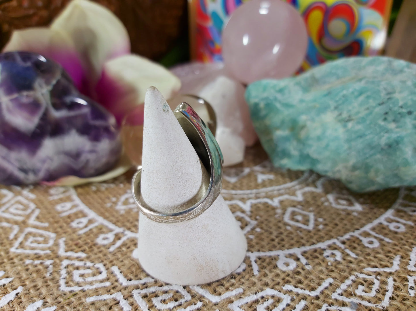 Charoite Spiritual Path Ring Size US 9 (E459)