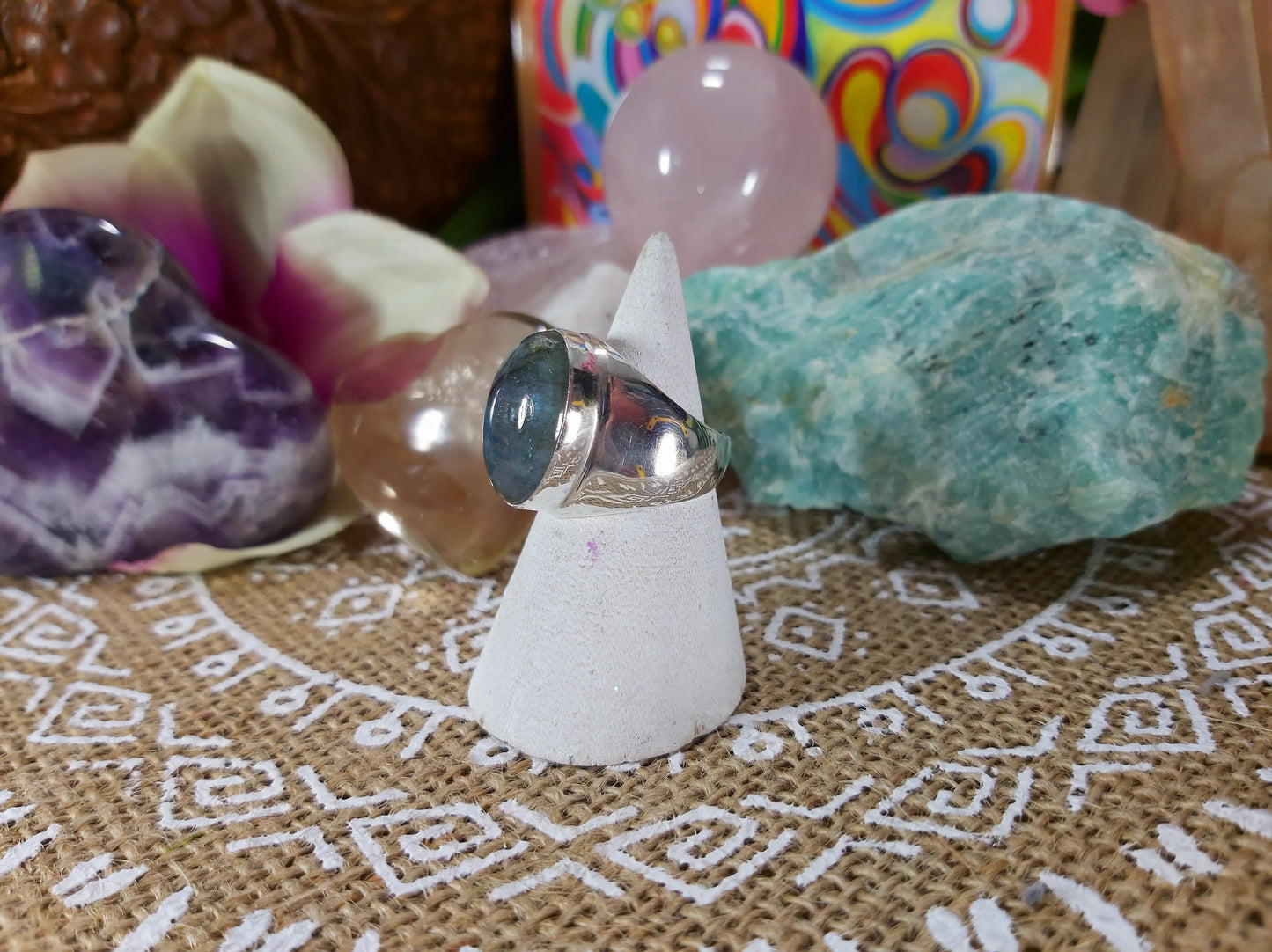 Labradorite Self Confidence Gemstone Ring Size US 6.5 (E464)