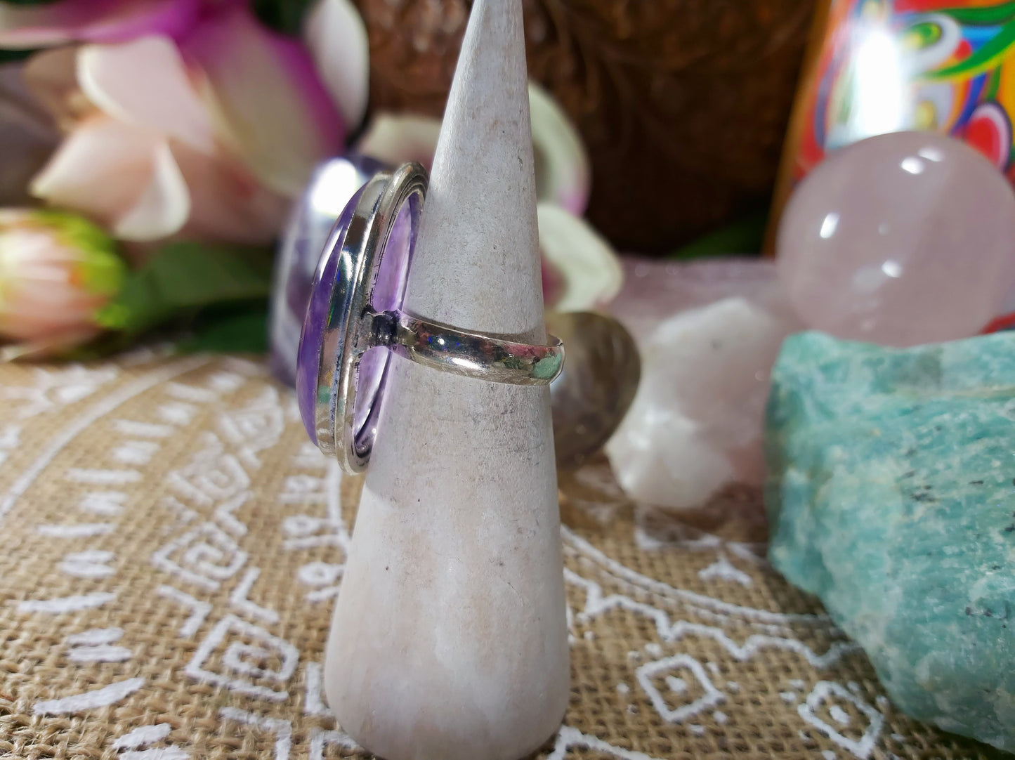 Amethyst Soul Star Protection Ring Size US 6 (E471)