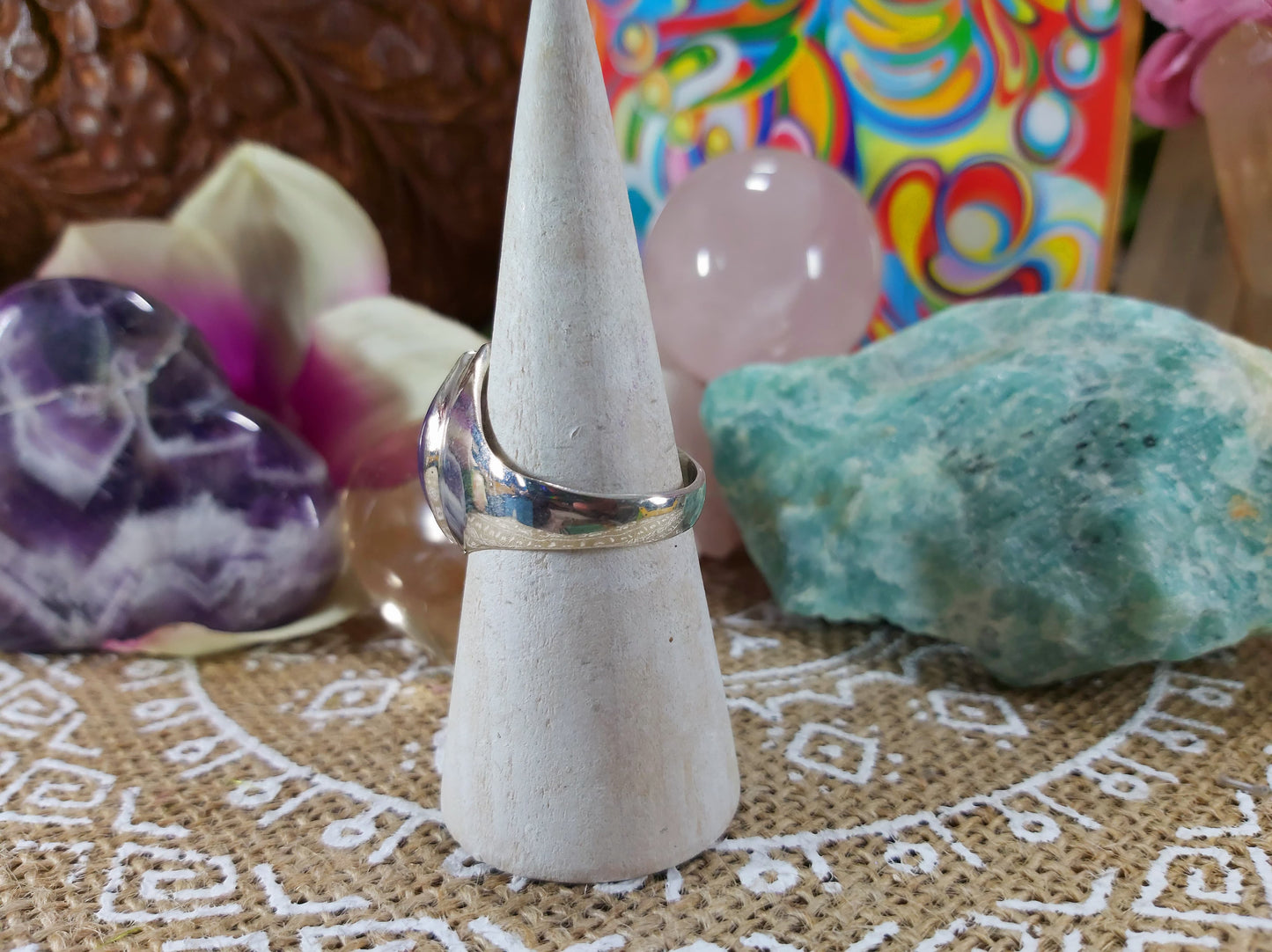 Amethyst Soul Star Protection Ring Size US 9.5 (E477)