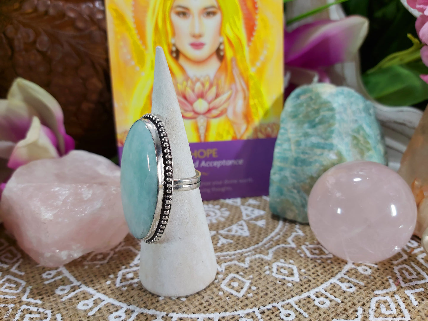 Amazonite Higher Truth Ring Size US 7.5 (E485)