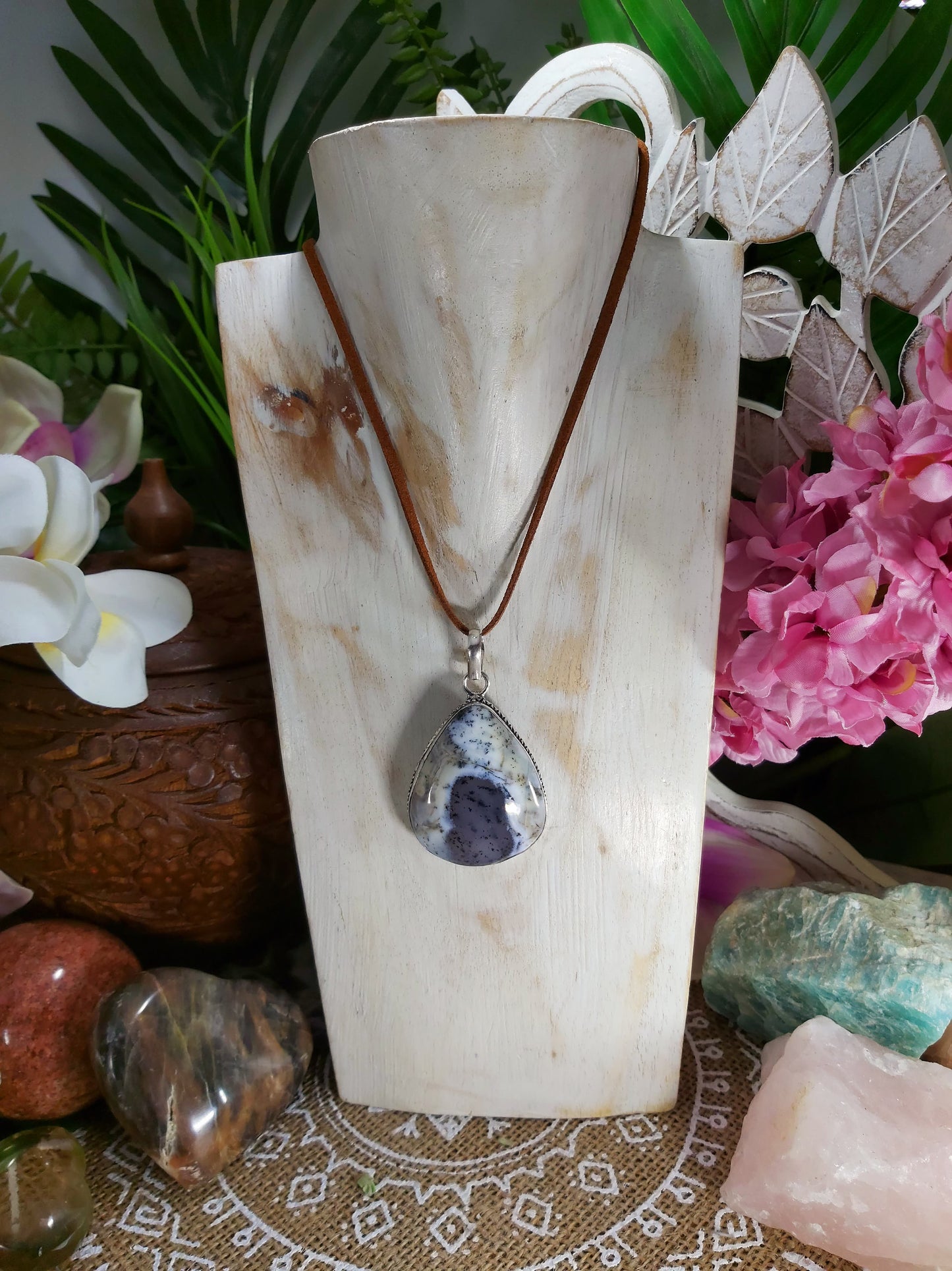 Dendritic Opal Hope to Life Pendant (E534)