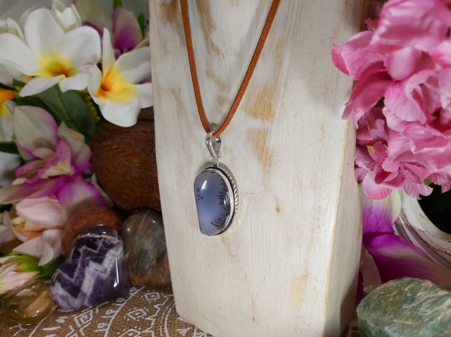 Dendritic Opal Hope to Life Pendant (E538)