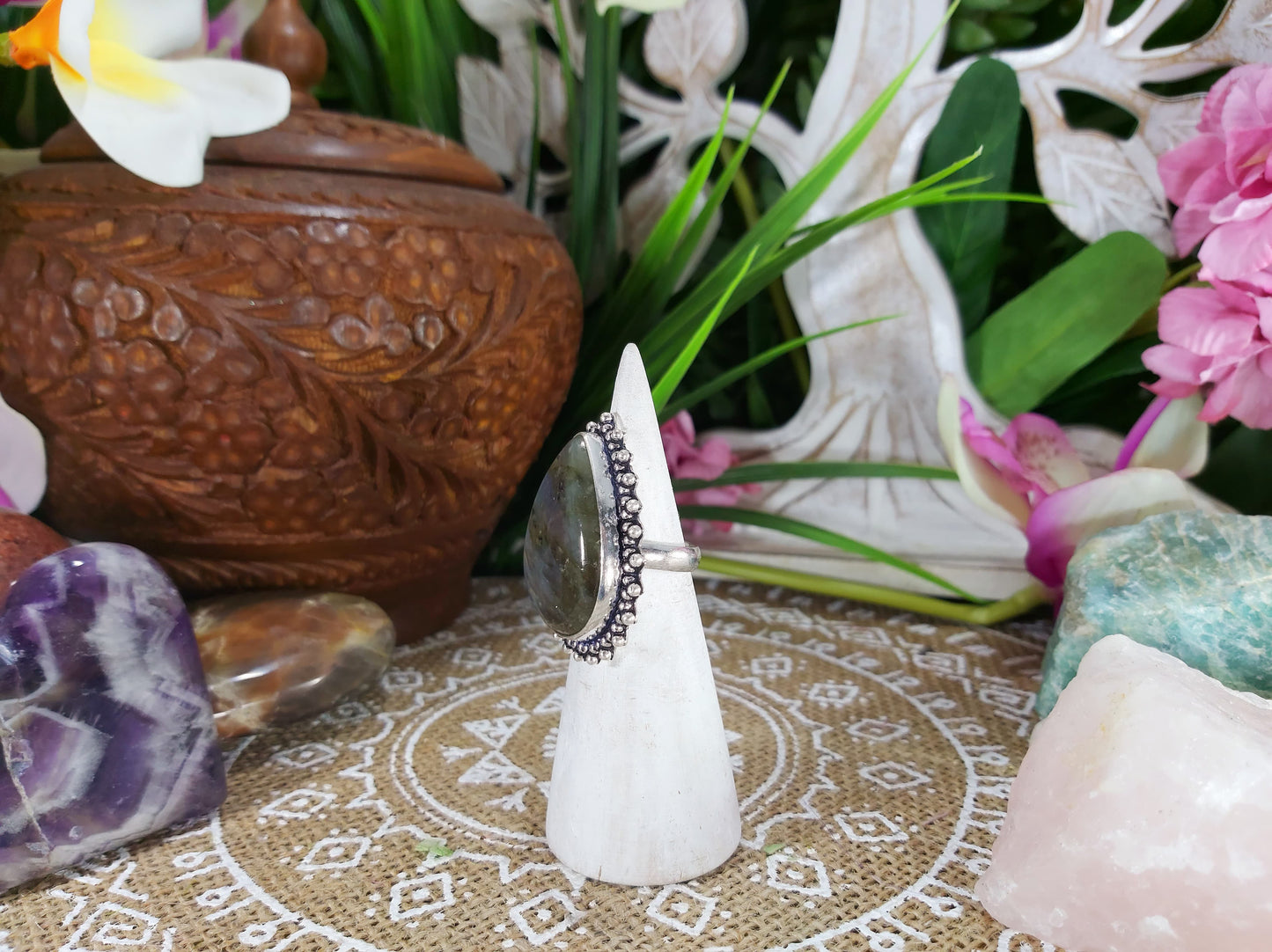 Labradorite Inner Spirit Gemstone Ring Size US 7 (E573)