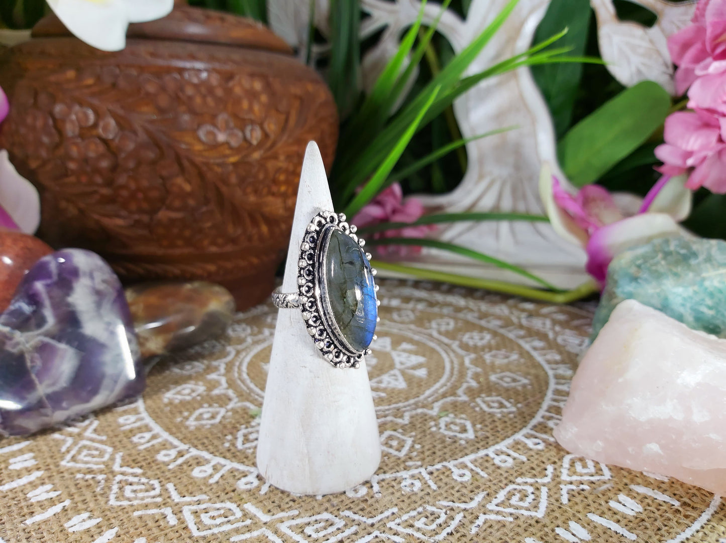 Labradorite Inner Spirit Gemstone Ring Size US 7 (E576)