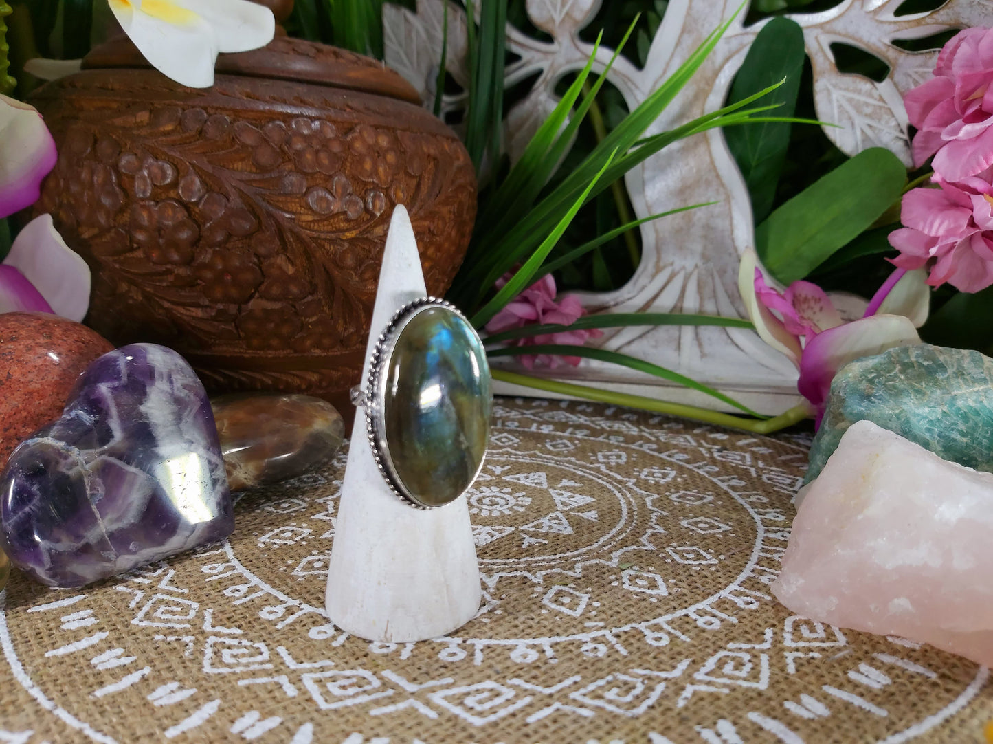 Labradorite Inner Spirit Gemstone Ring Size US 7 (E577)