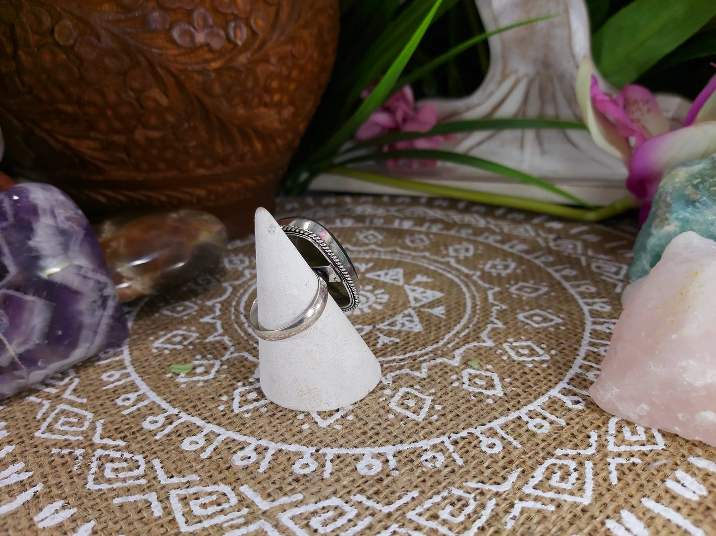 Labradorite Inner Spirit Gemstone Ring Size US 8.5 (E592)