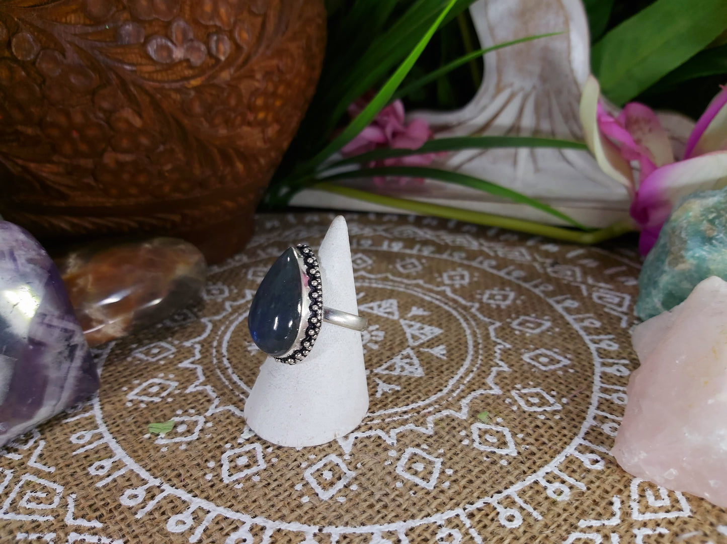 Labradorite Self Discovery Gemstone Ring Size US 9 (E594)