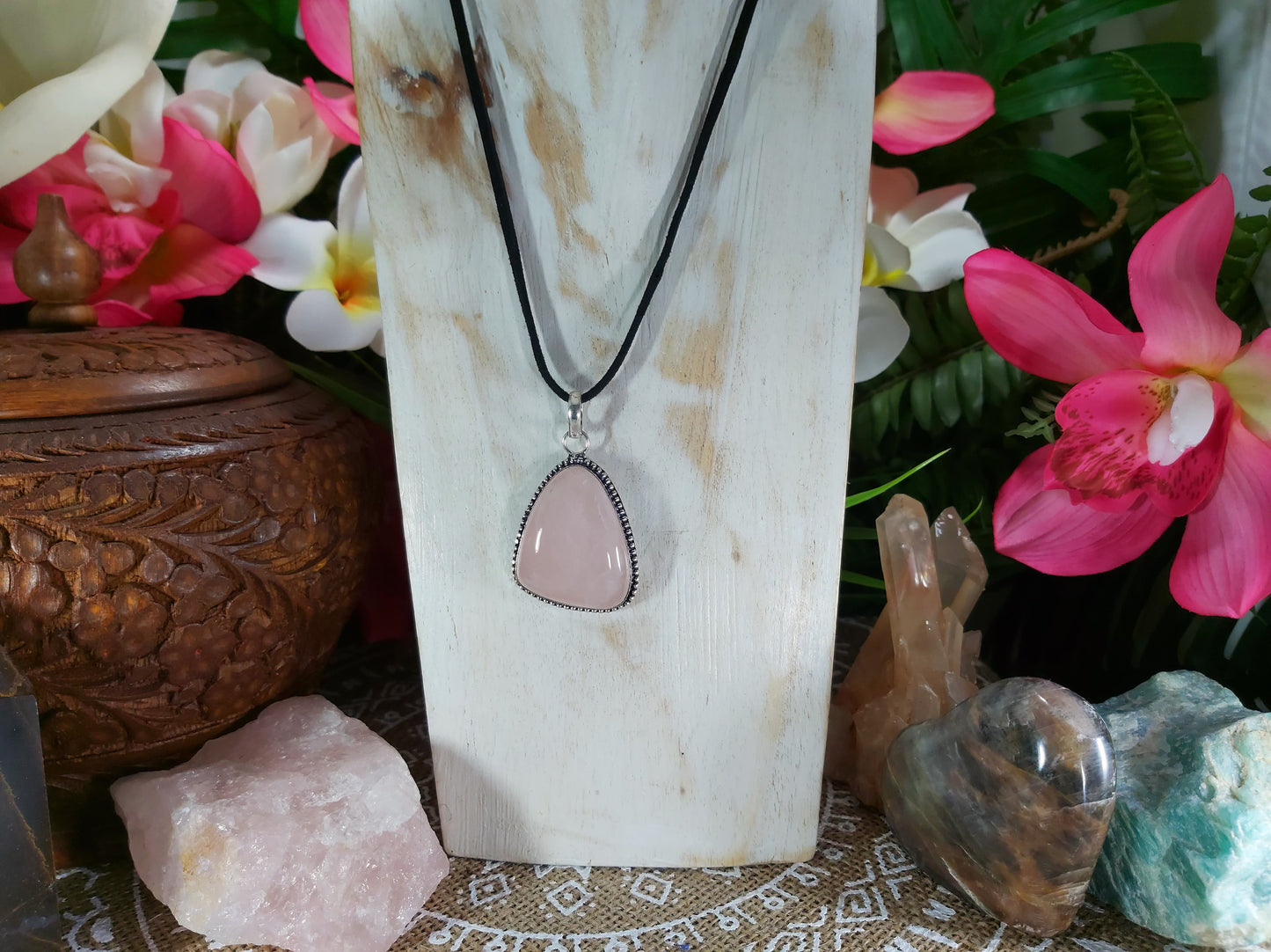 Rose Quartz Self Love Pendant (E649)