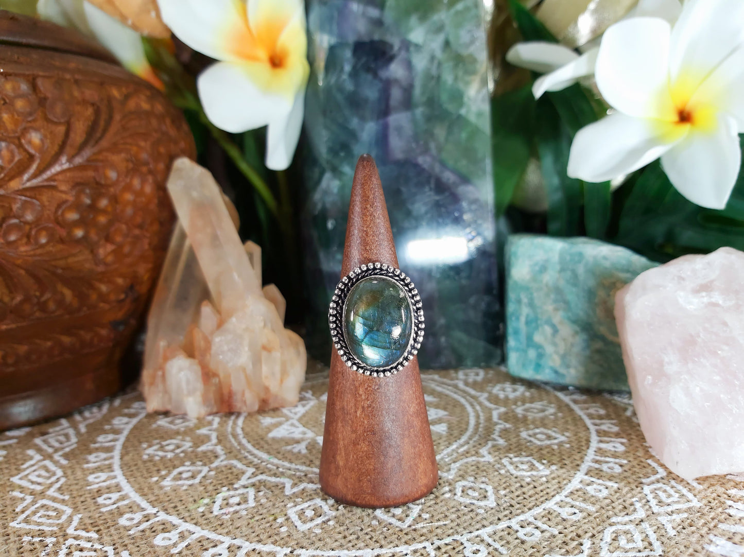 Labradorite Inner Spirit Gemstone Ring Size US 8 (E756)