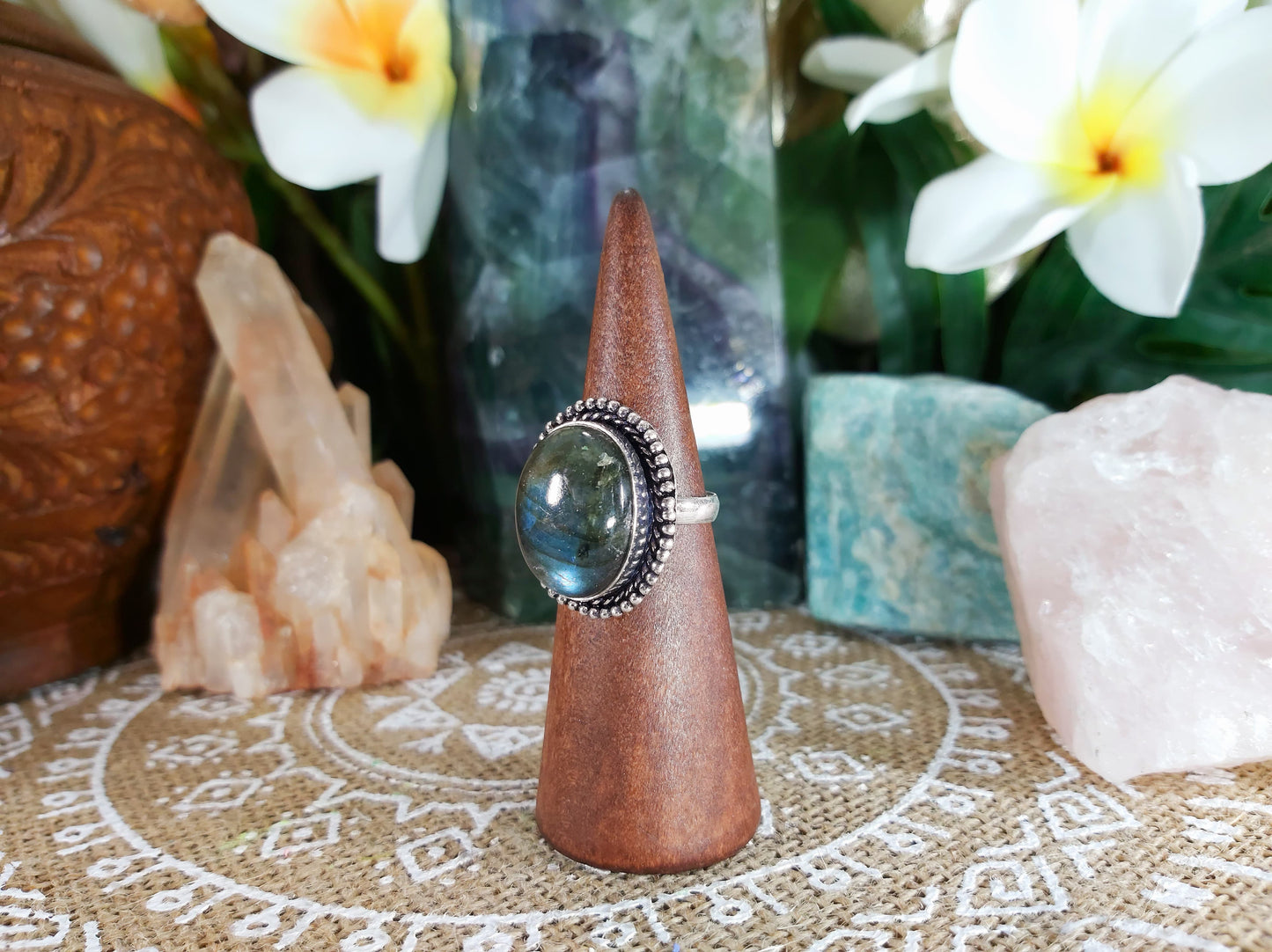 Labradorite Inner Spirit Gemstone Ring Size US 8 (E756)
