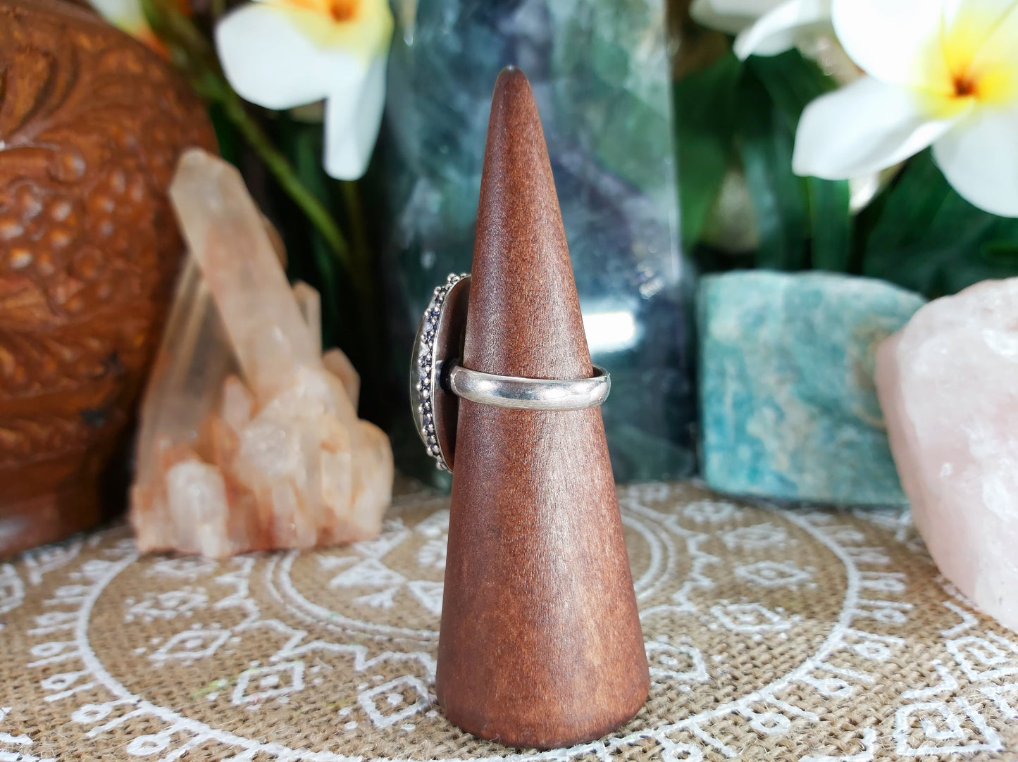 Labradorite Inner Spirit Gemstone Ring Size US 8 (E757)