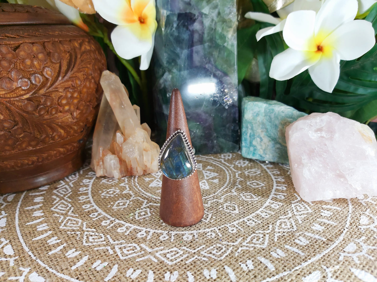 Labradorite Inner Spirit Gemstone Ring Size US 9.5 (E762)