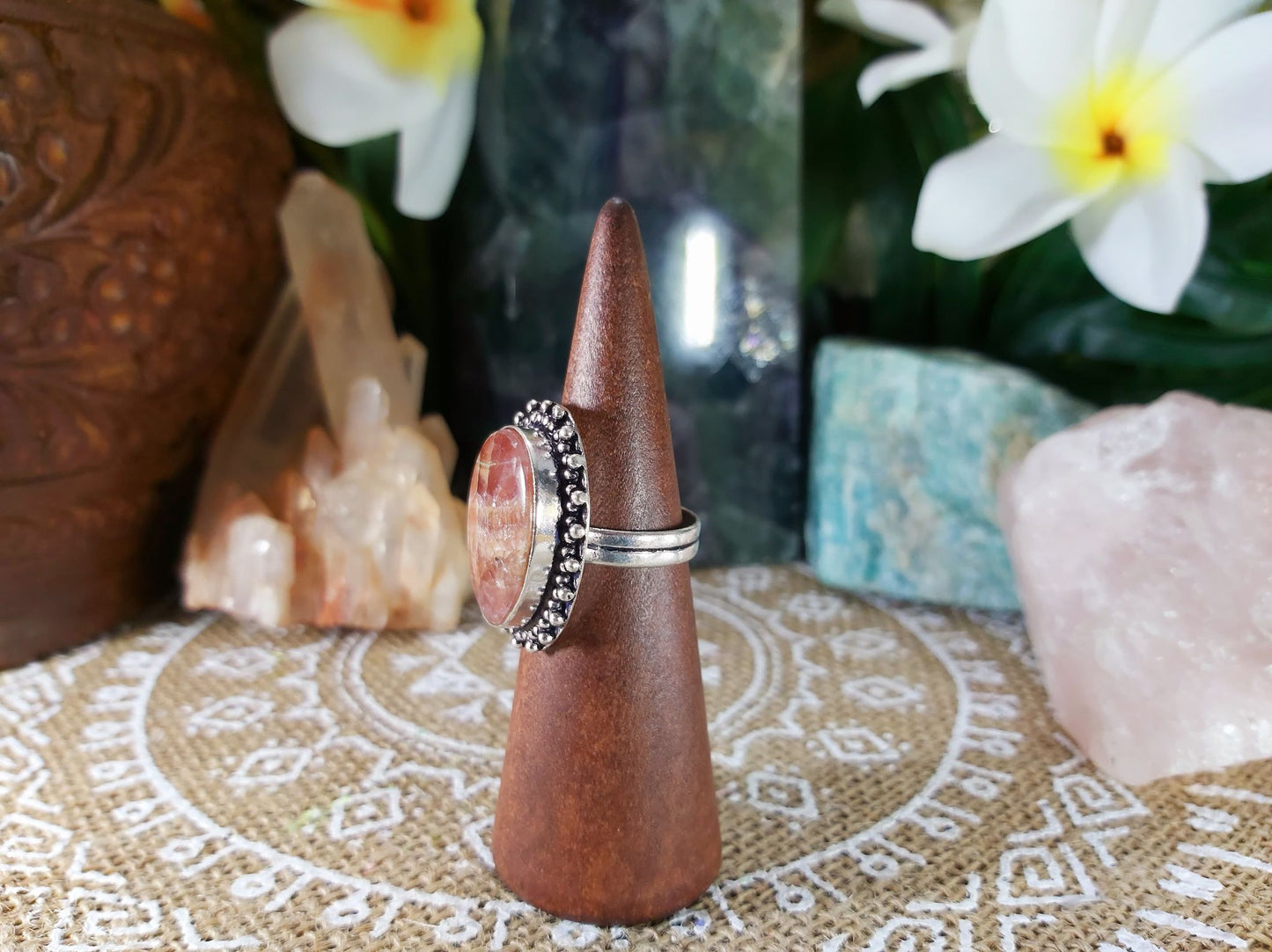 Rhodochrosite Grace Ring Size US 8 (E769)