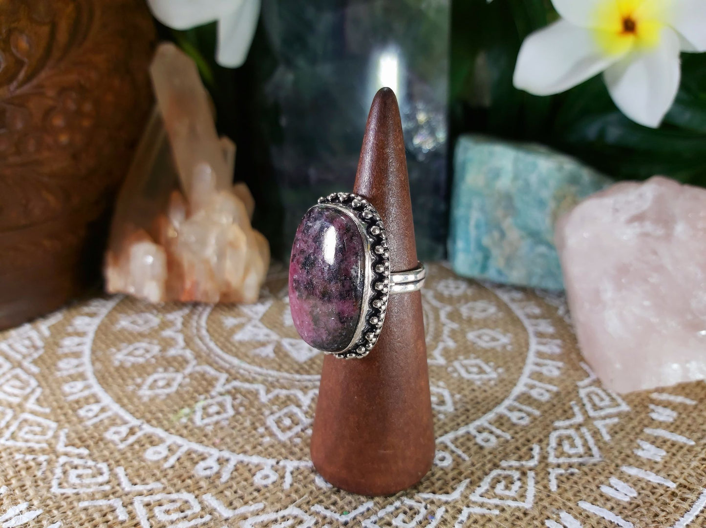 Rhodonite Self-Worth Ring Size US 8 (E790)