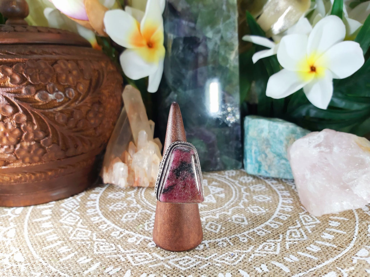 Rhodonite Self-Worth Ring Size US 8 (E795)