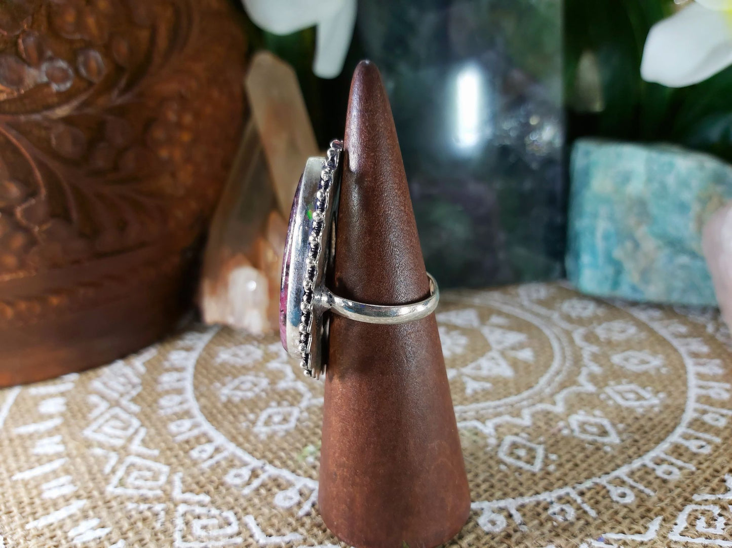 Rhodonite Self-Worth Ring Size US 8.5 (E796)