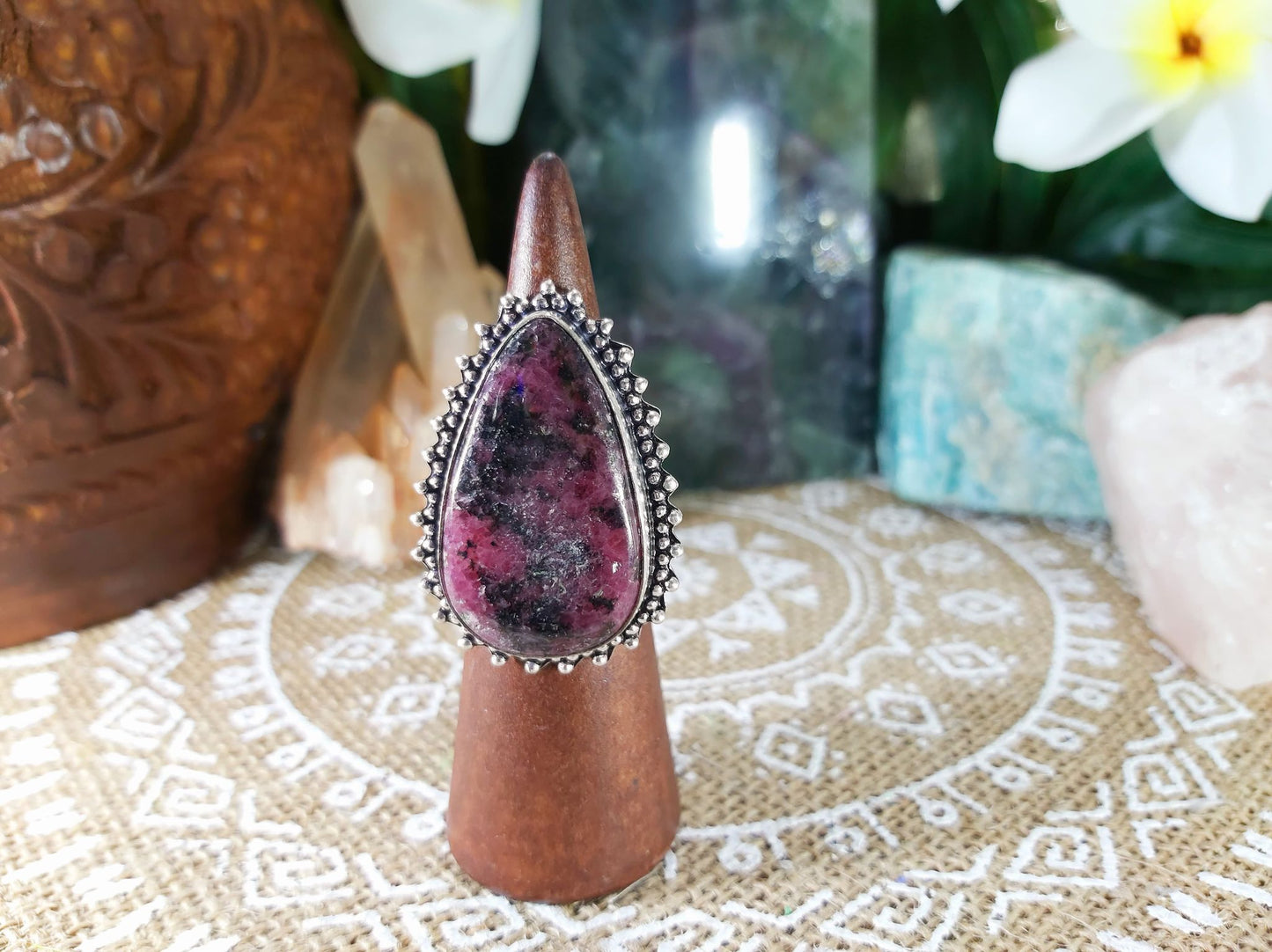 Rhodonite Self-Worth Ring Size US 8.5 (E796)