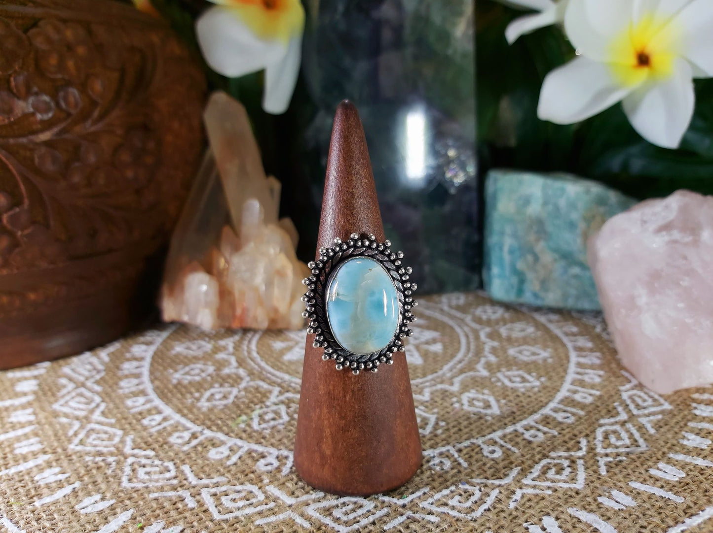 Larimar Emotional Healing Ring Size US 9 (E804)