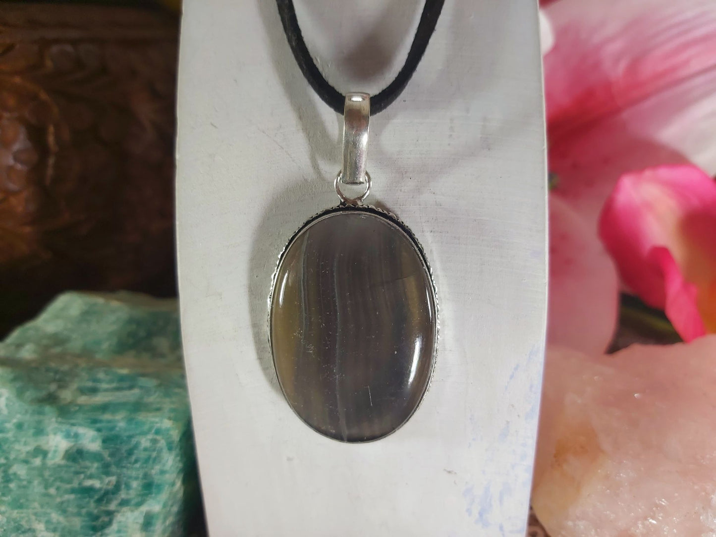 Fluorite Spiritual Growth & Grounding Pendant (E875)